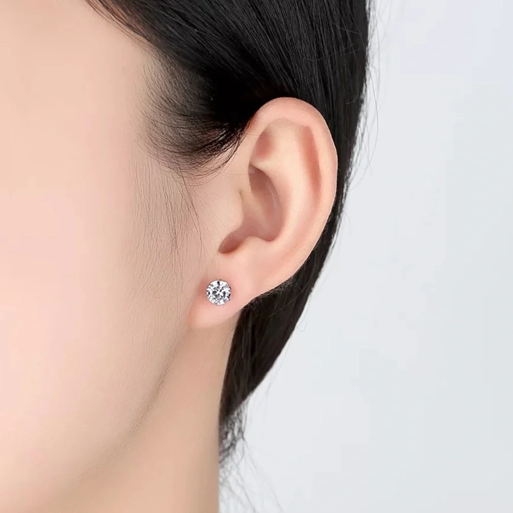 NEW 2CT 925 STERLING SILVER DIAMOND EARRINGS, WONDERFUL EARRINGS, WOW EARRINGS - Picture 3 of 5